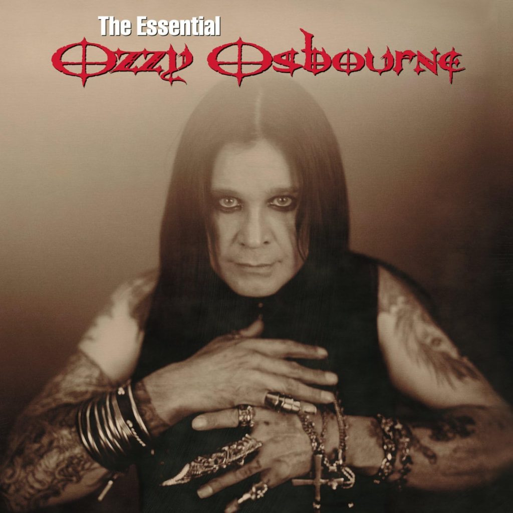 Cover image of The Essential Ozzy Osbourne album featuring iconic solo tracks and hits.