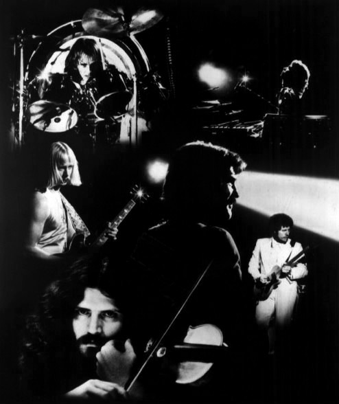 Kansas Band Classic 1976 Lineup - Classic Rock Artists Kansas band guitarist Rich Williams and classic lineup performing in 1976 promotional photo.