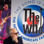 Pete Townshend at The Who farewell tour announcement in London, discussing Who Are You reissue and band's final North American concerts at Iconic Gallery press conference.