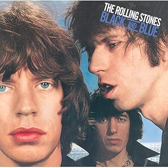 Rolling Stones Black and Blue Original Album Cover - Classic Rock Artists The Rolling Stones Black and Blue album cover showing Mick Jagger, Keith Richards, and Charlie Watts in close-up portrait style for the Rolling Stones Black and Blue reissue.