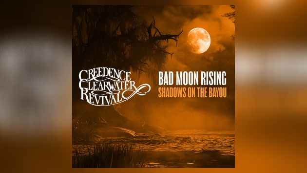 What Is Bad Moon Rising Shadows on the Bayou? Creedence Clearwater Revival Halloween playlist artwork featuring spooky bayou scene with orange full moon.