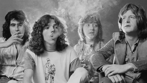 Badfinger band members in 1970s promotional photo - Badfinger Baby Blue Breaking Bad finale song artists.