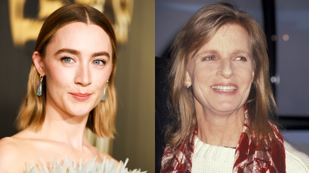 Saoirse Ronan Linda McCartney casting announcement for Sam Mendes Beatles films showing actress Saoirse Ronan and photographer Linda McCartney side by side.