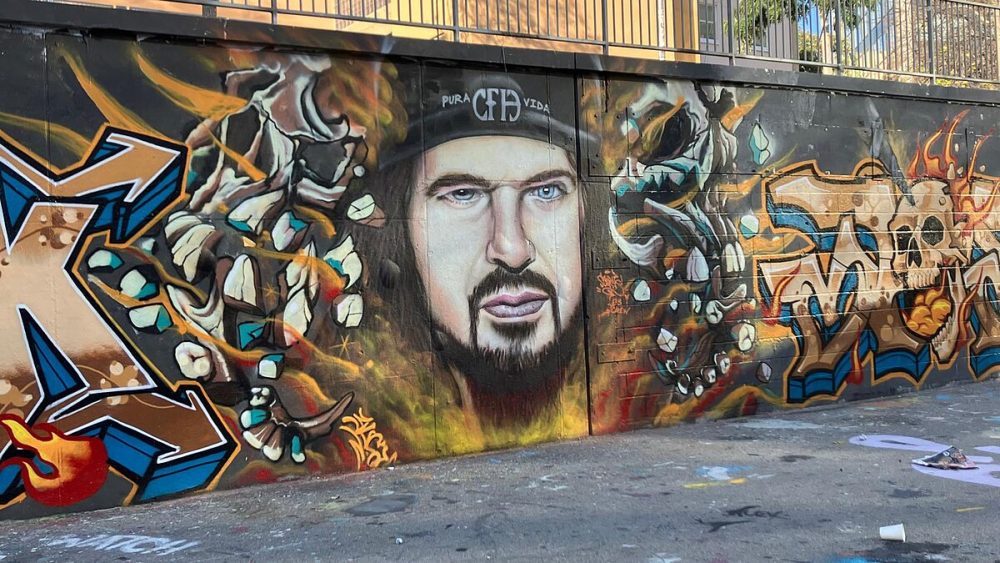 Dimebag Darrell memorial graffiti tribute artwork