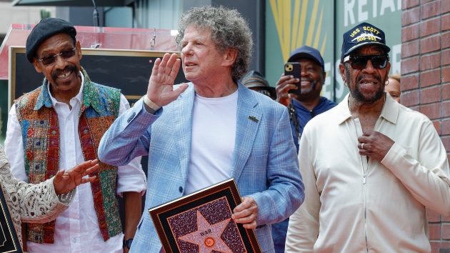 War band members Lonnie Jordan, Lee Oskar and Howard E. Scott at Hollywood Walk of Fame ceremony