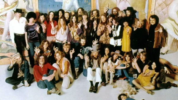 Joe Cocker and the Mad Dogs and Englishmen touring party studio portrait