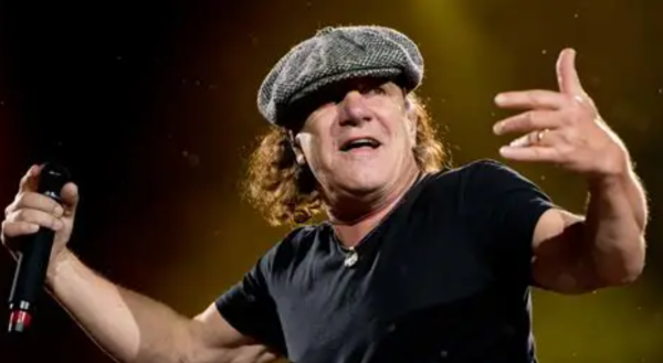 Brian Johnson performing with AC/DC Jailbreak Live on stage during the Power Up tour