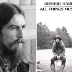George Harrison All Things Must Pass album era photos showing the artist in 1970 with beard and at Friar Park with garden gnomes