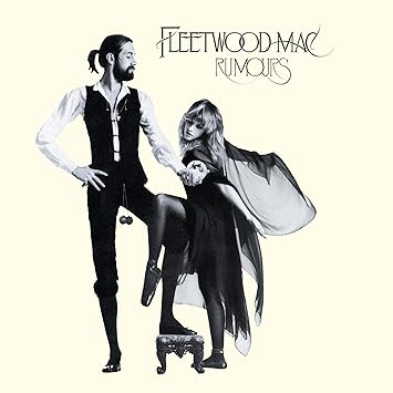 Rumours by Fleetwood Mac album cover 1977 featuring Mick Fleetwood and Stevie Nicks.