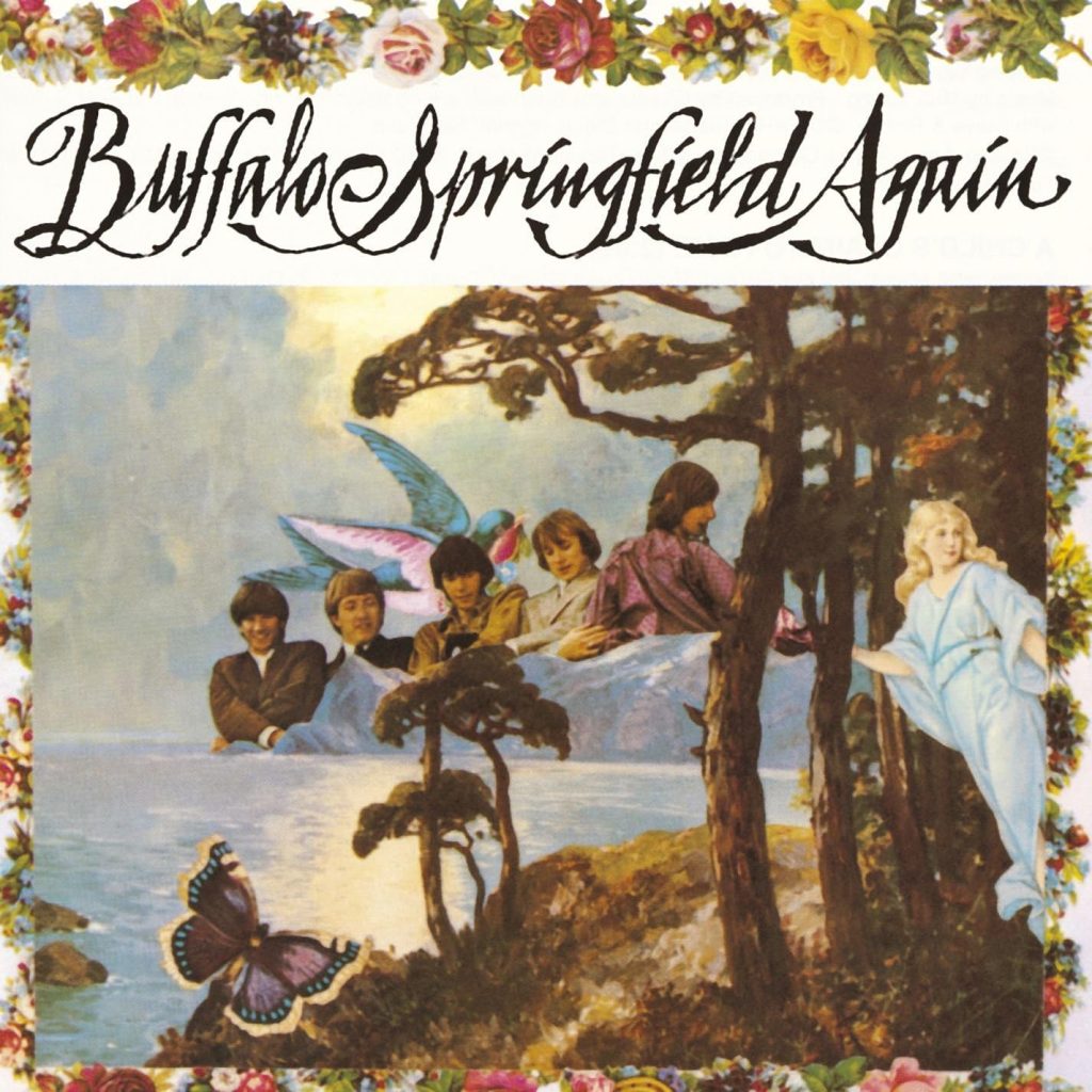 Buffalo Springfield Again album cover - 1967 psychedelic folk rock classic featuring sepia-toned band photograph with Neil Young Stephen Stills and Richie Furay