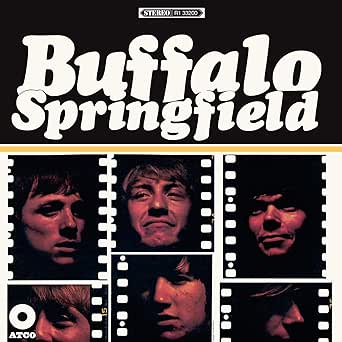 Buffalo Springfield self-titled debut album cover from 1966 featuring the folk-rock band's iconic first release with Stephen Stills and Neil Young