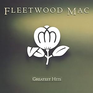 Fleetwood Mac Greatest Hits songs album cover 1988 featuring band logo and flower emblem on gradient green background.