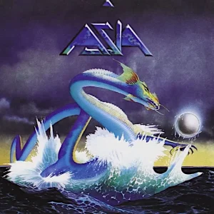 Asia band debut album cover featuring the iconic Roger Dean dragon artwork from 1982