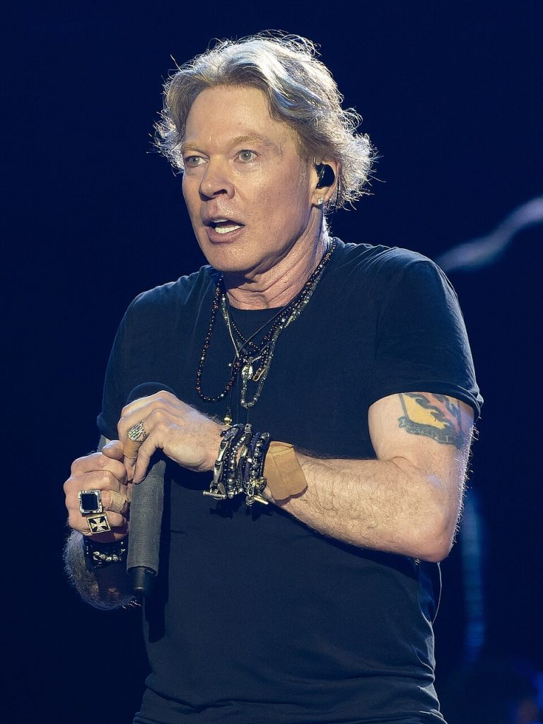 Axl Rose performing live on stage at Glastonbury 2023