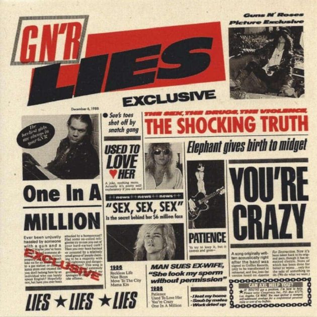 G N R Lies album cover Guns N' Roses