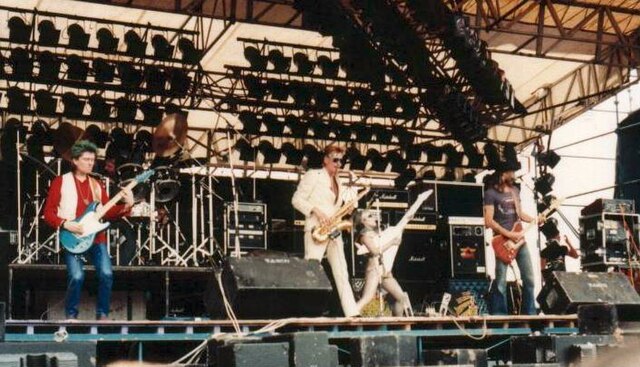 Hawkwind performing live at Donington in 1982