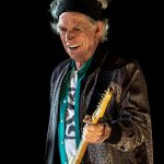Keith Richards performing live on stage in 2018
