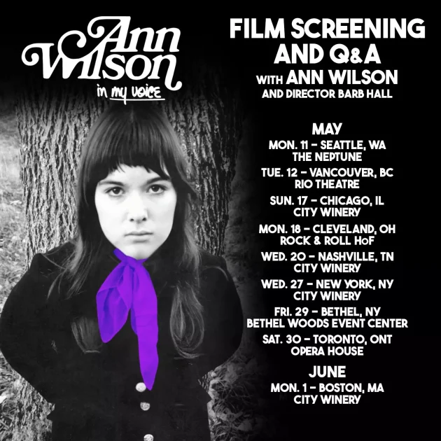 Ann Wilson on the 2026 In My Voice documentary tour, the Heart frontwoman sharing her five-decade journey with fans