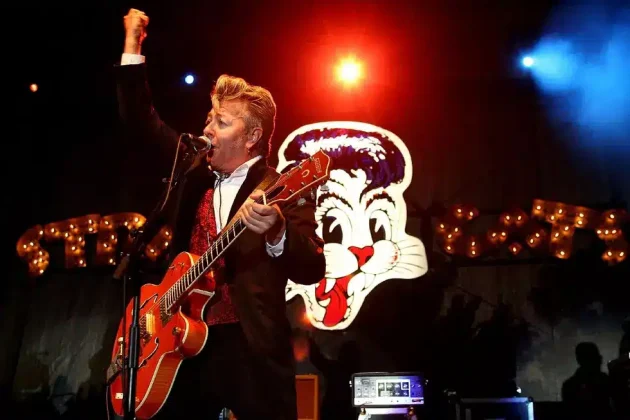 Brian Setzer and the Stray Cats tour performance with vintage gear