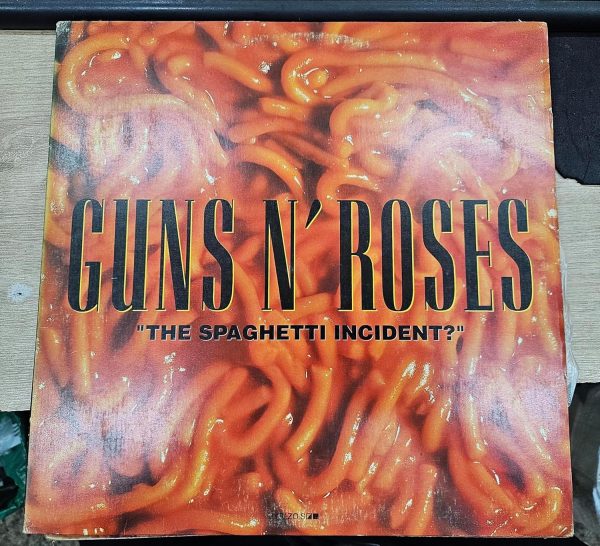 Guns N' Roses The Spaghetti Incident album cover art featuring canned spaghetti