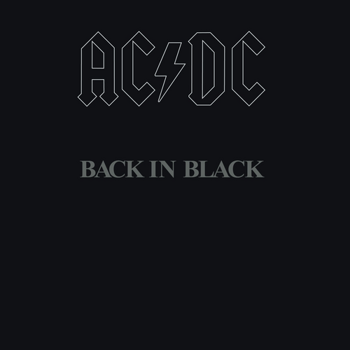 Back in Black AC DC album cover 1980