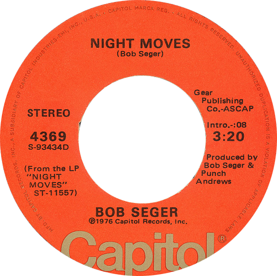 Bob Seger Night Moves US single cover