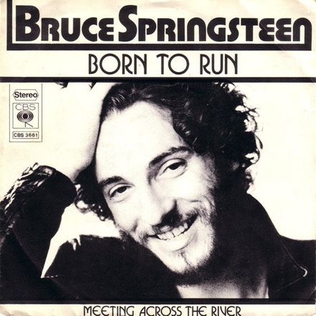 Bruce Springsteen Born to Run single cover featuring the born to run song.