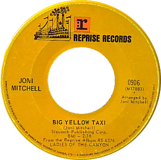 Joni Mitchell Big Yellow Taxi single cover 1970