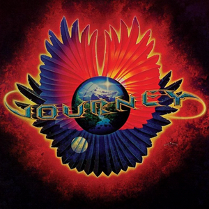 Journey Wheel in the Sky Infinity album cover featuring iconic winged scarab design and vibrant colors.