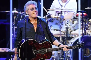 Roger Daltrey tour 2026 A Great Night Out promotional photo at microphone