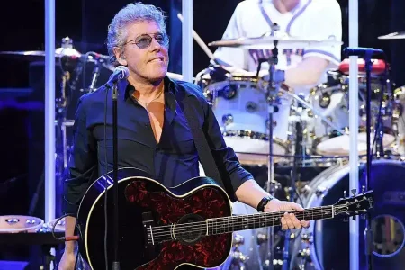 Roger Daltrey tour 2026 A Great Night Out promotional photo at microphone