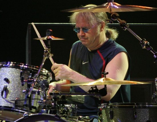 Ian Paice drumming live on stage with Deep Purple