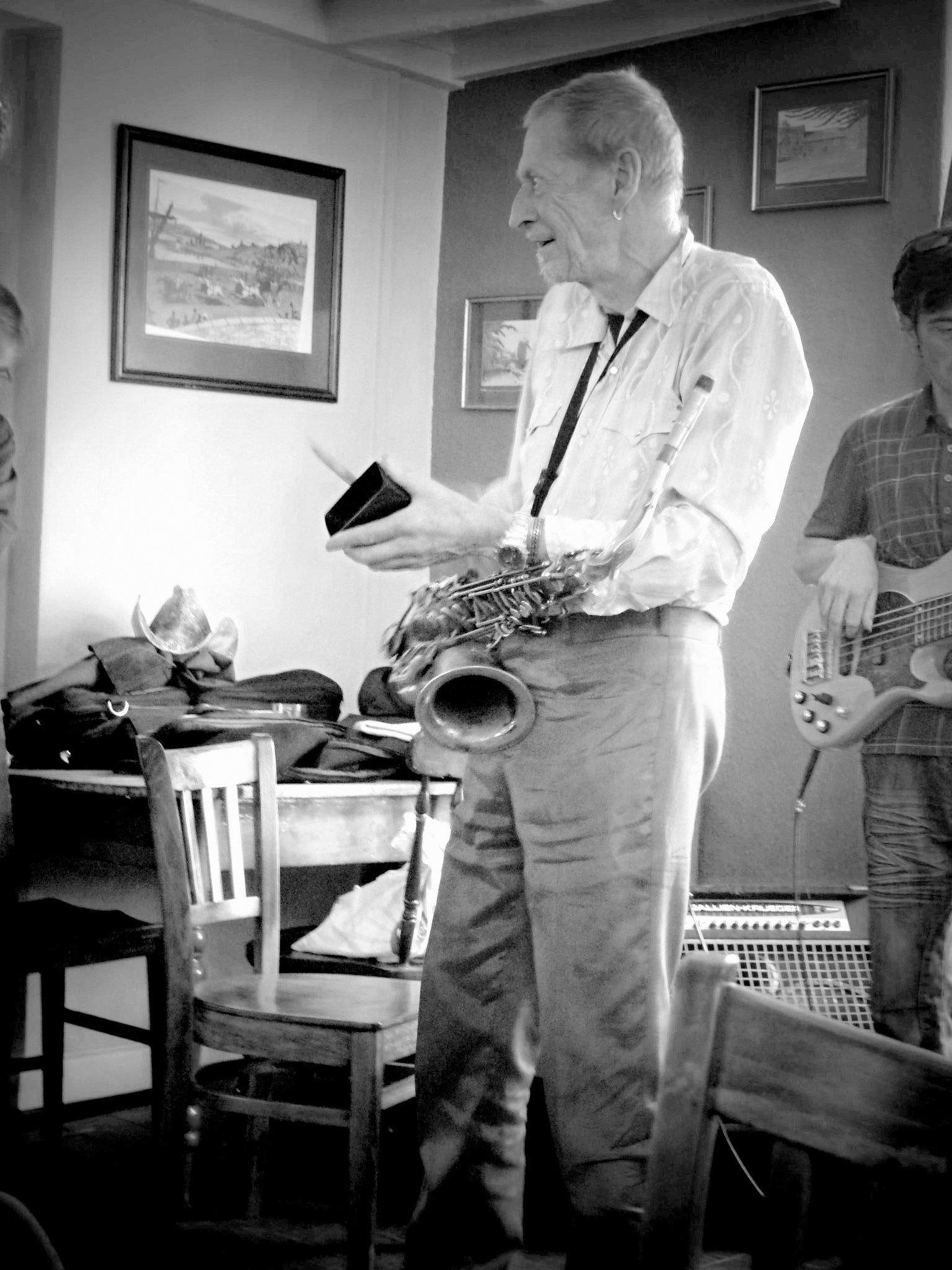 Nik Turner performing live, Hawkwind saxophonist