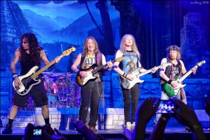 Iron Maiden performing live, one of the Rock and Roll Hall of Fame Class of 2026 inductees