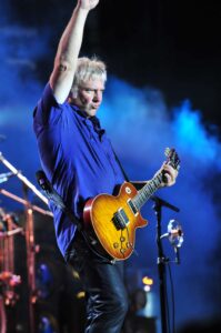 Alex Lifeson performs live on guitar with Rush at the Ottawa Bluesfest