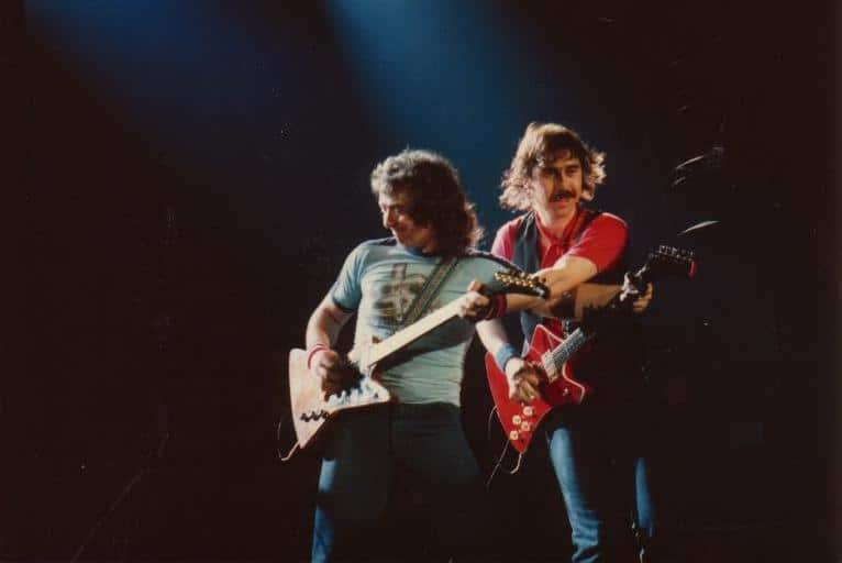 Micky Moody and Bernie Marsden performing with Whitesnake in 1981